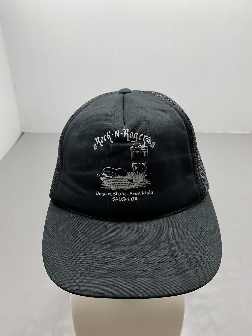 Rock 'N' Rogers Hat Cap Snap Back One Size Black Trucker Mesh Baseball Cap Mens